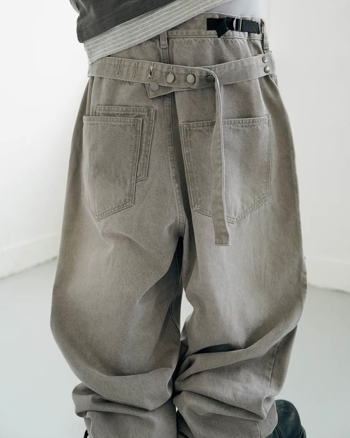 밈더 코인 벨티드 와이드 데님 팬츠 / 2 상품이미지2