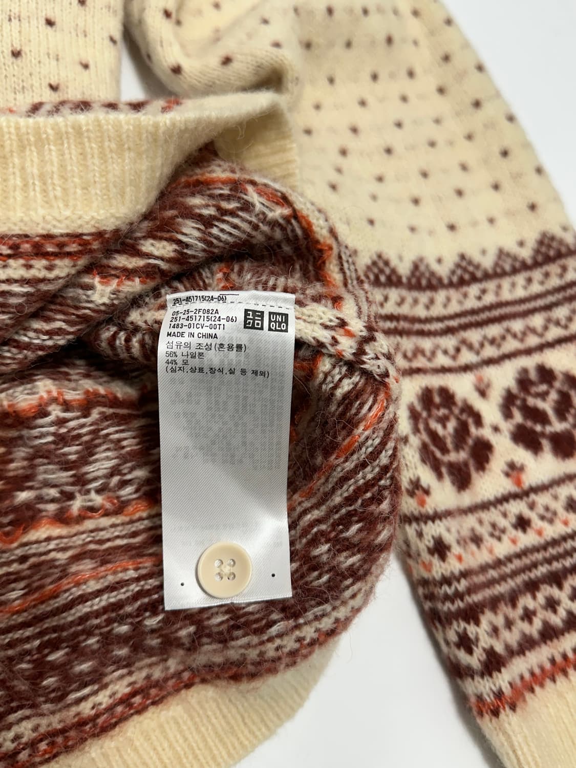 유니클로 X 이네스 노르딕 니트 가디건 상품이미지7