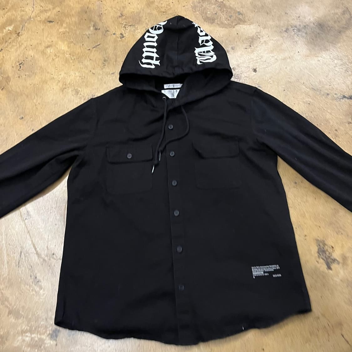 [정품/M] 디스이즈네버댓 후드 셔츠 블랙 b10 상품이미지3