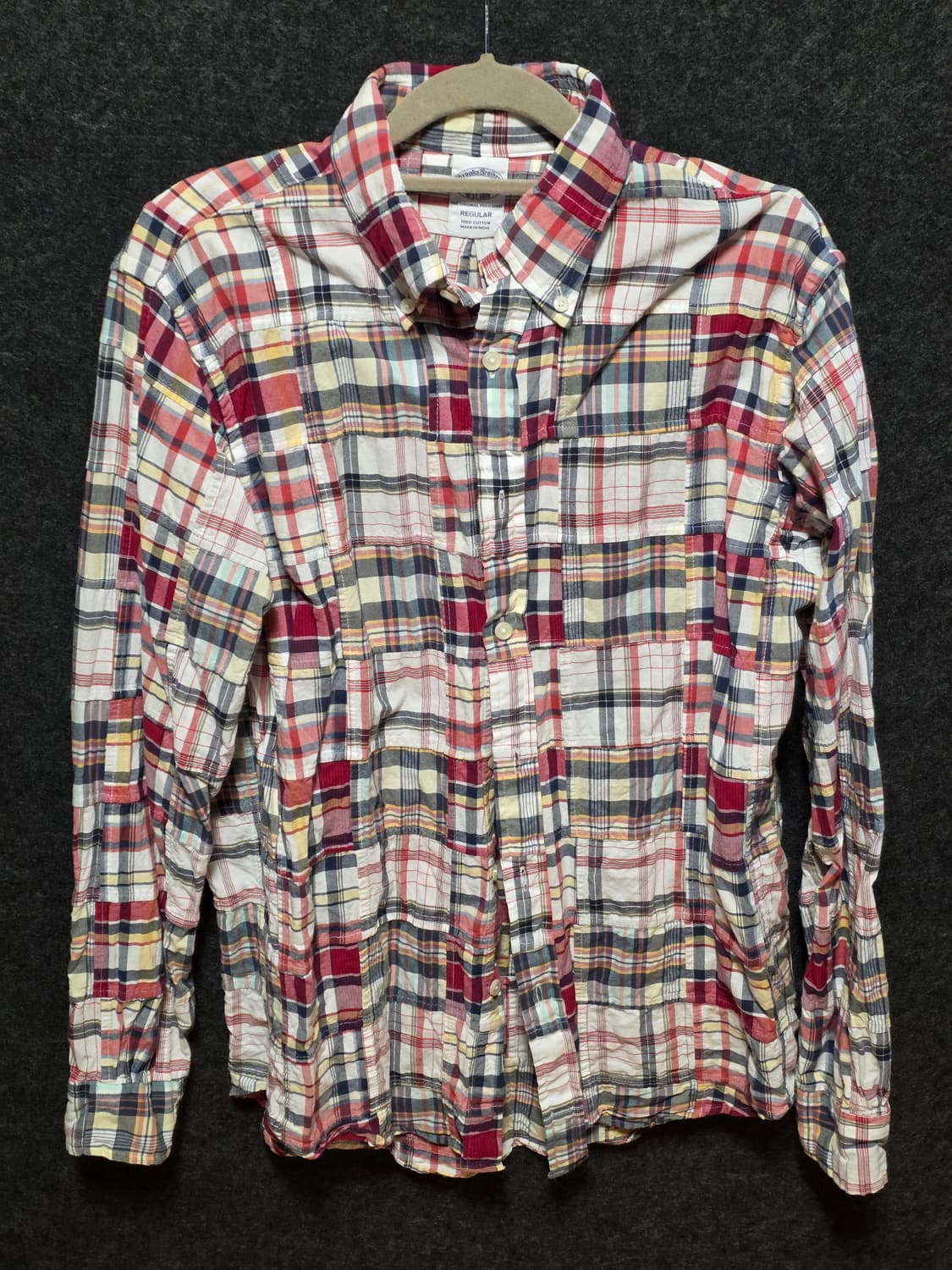 브룩스 브라더스 패치워크 마드라스 체크 셔츠 상품이미지1