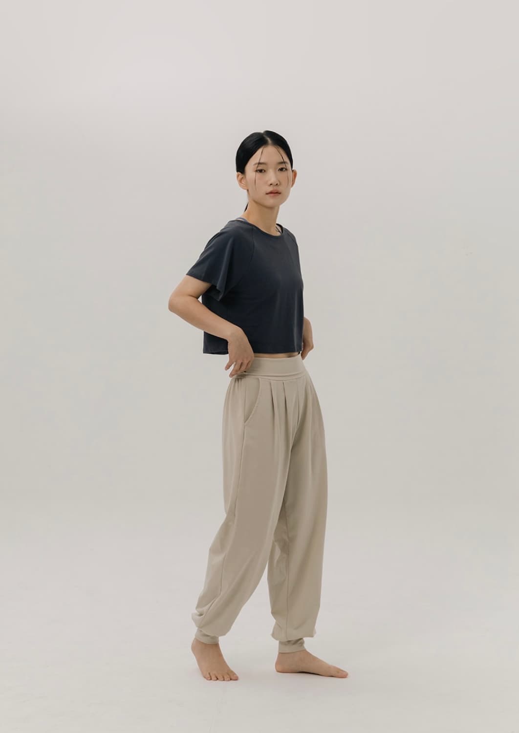 소함소함 레글런 크롭 티셔츠 차콜 M 상품이미지1