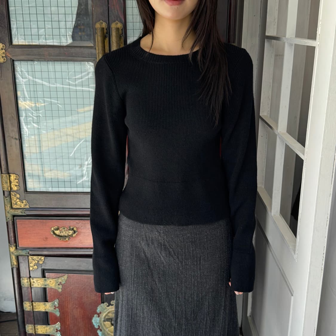 90s 꼼 데 가르송 로브 드 샹브르 크롭 니트 상품이미지1