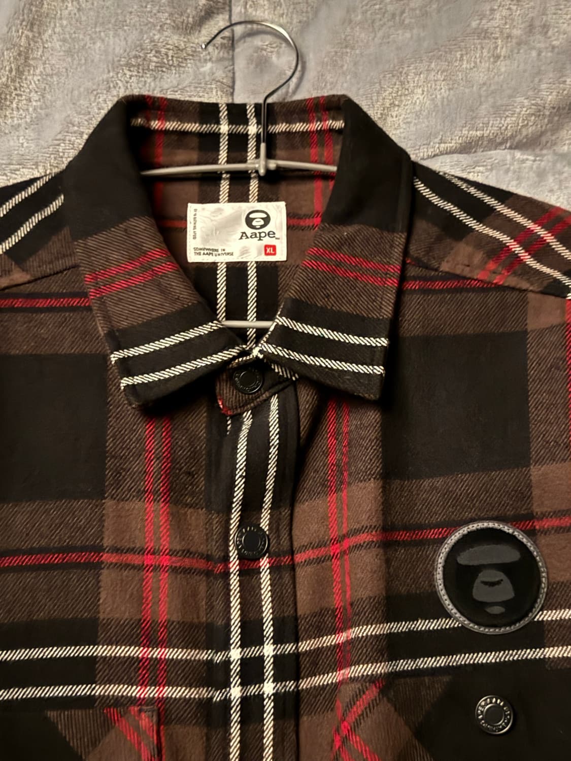 Aape 에이프 울 체크무늬 코치 자켓  상품이미지2