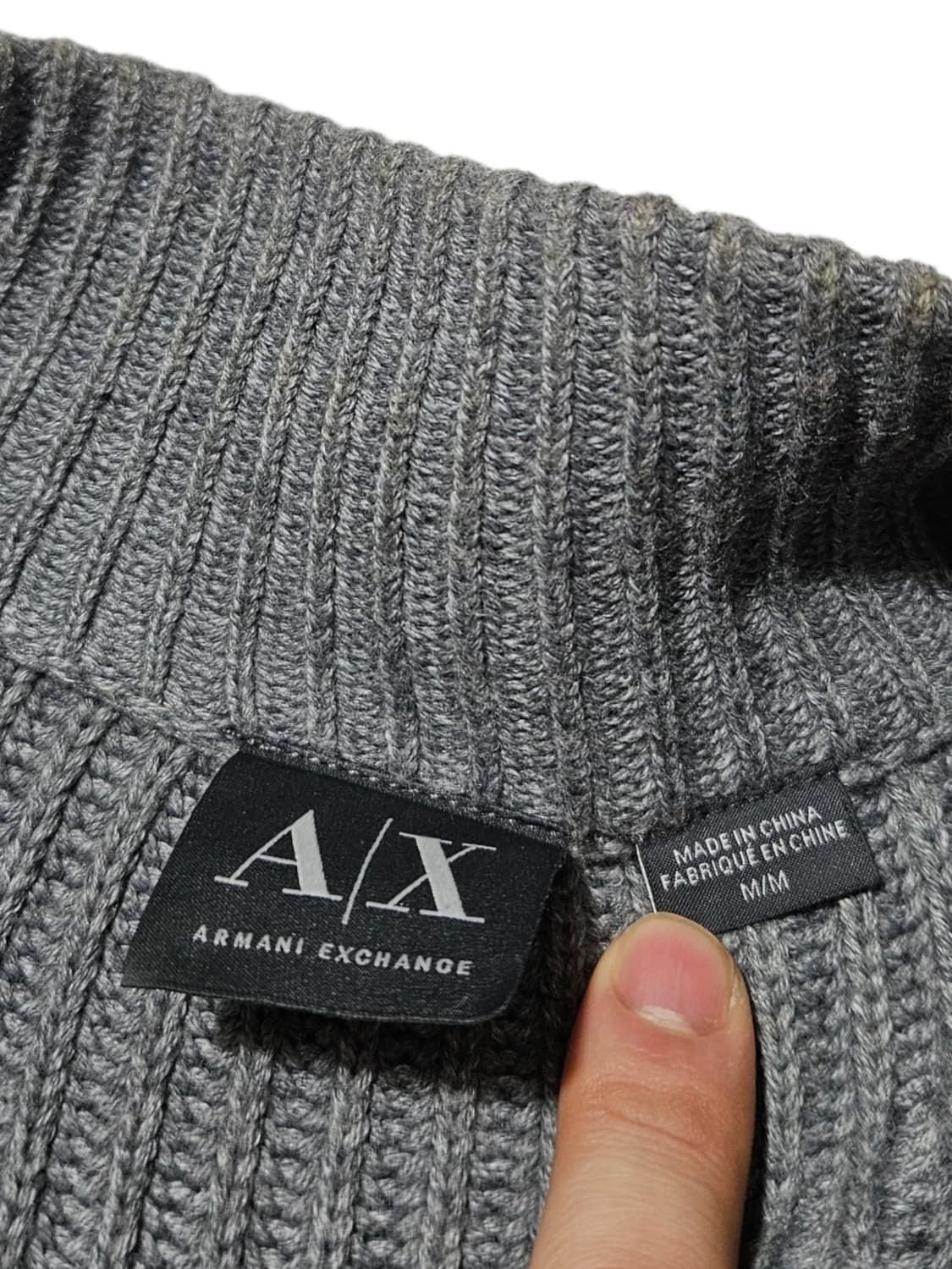 알마니 익스체인지 니트집업 그레이 M 상품이미지5