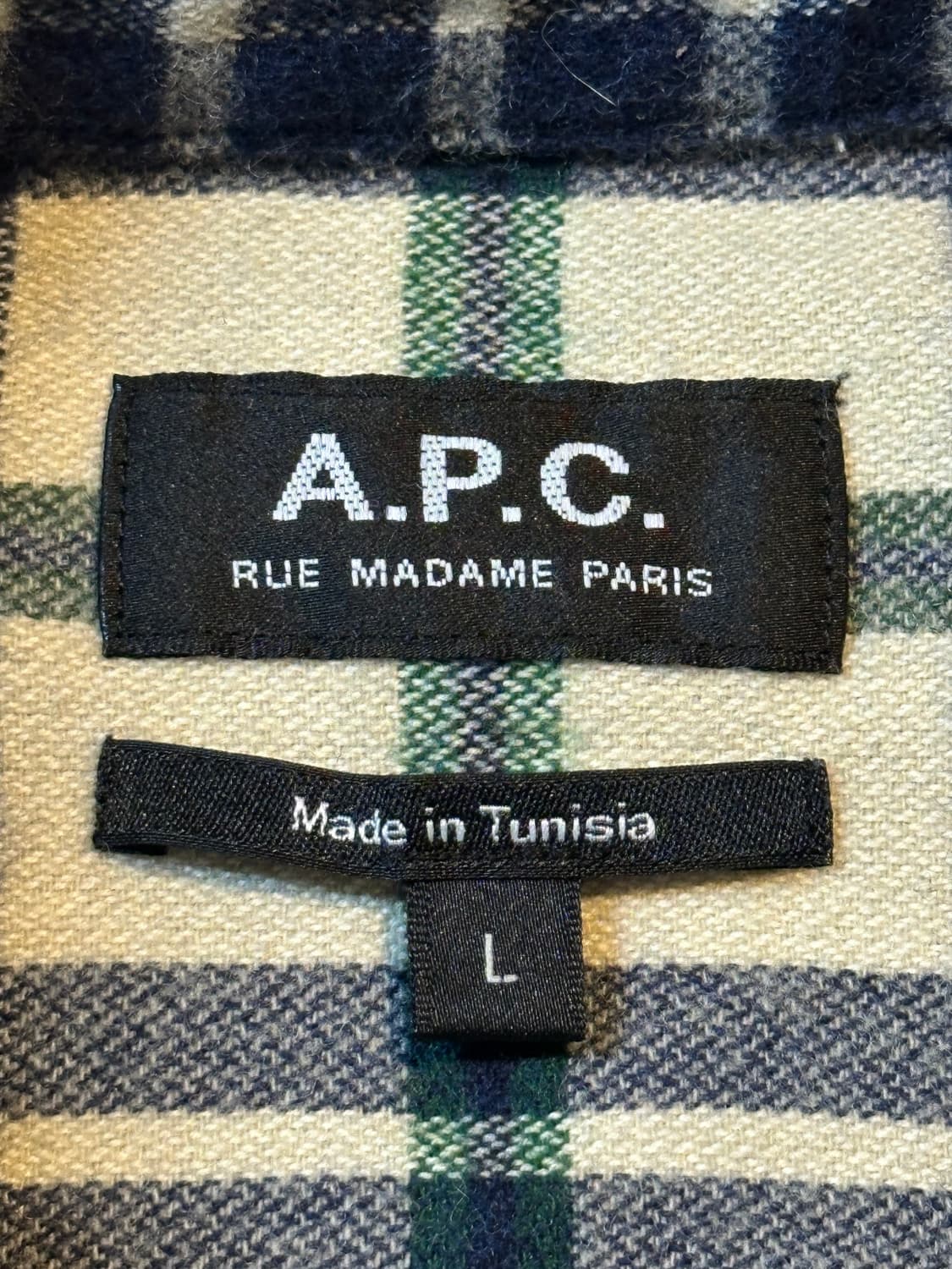 아페쎄 A.P.C. 원포켓 울 플란넬 체크셔츠 상품이미지4