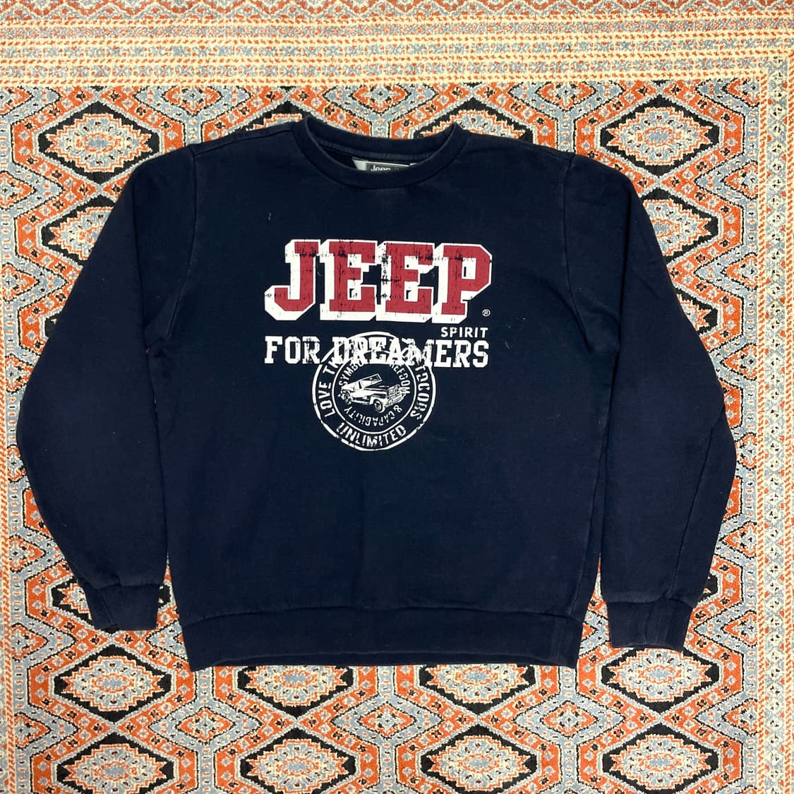 지프 스펠로고 네이비 빈티지 기모 맨투맨 남성XL 상품이미지1