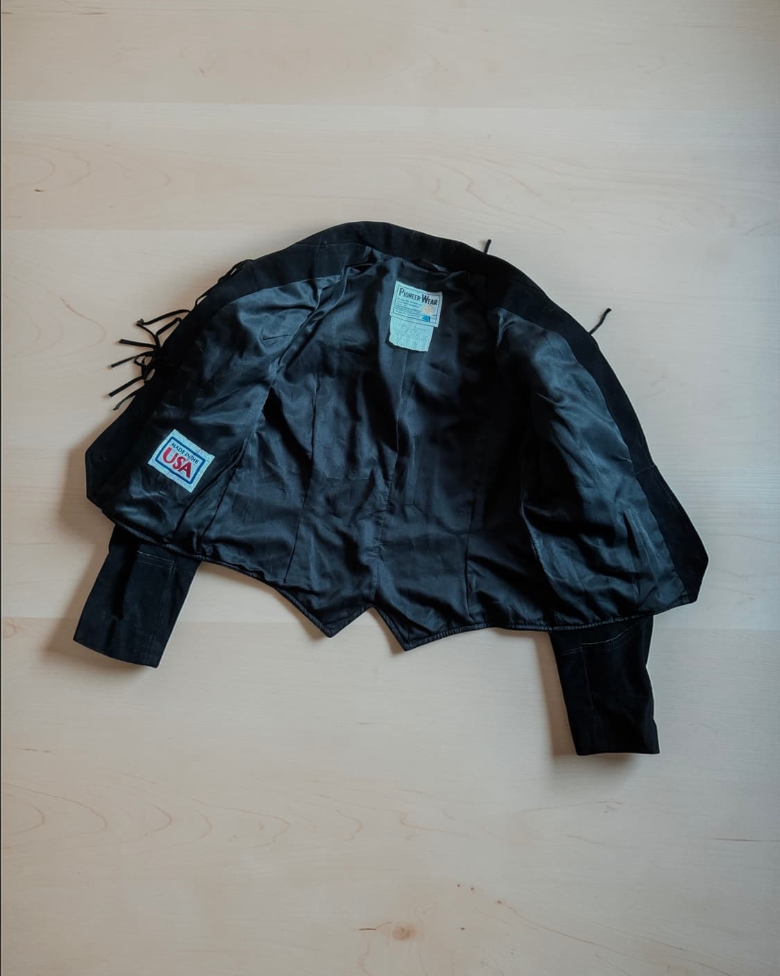 70s Pioneer Wear 프린지 웨스턴 레더 자켓 상품이미지3