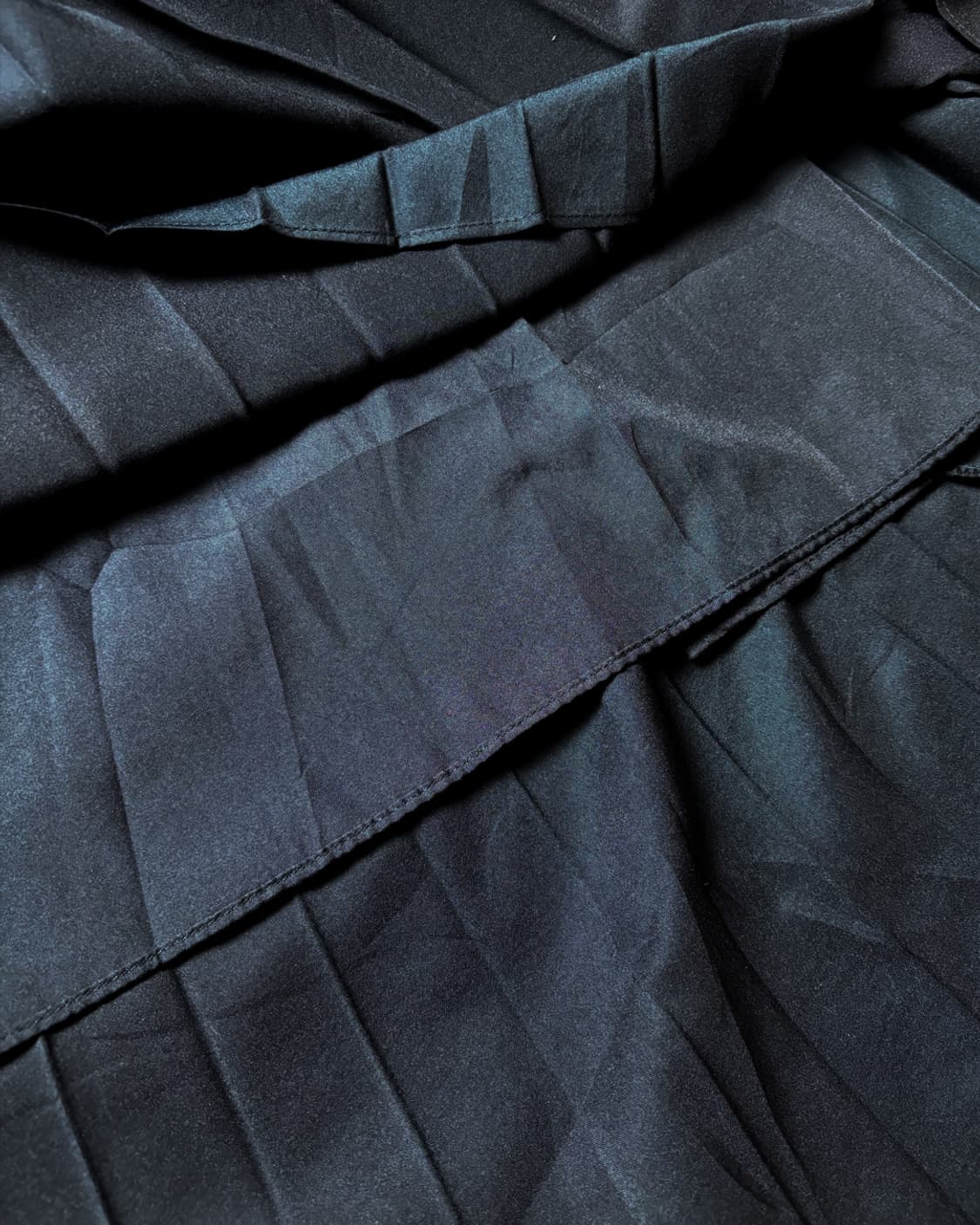 일본빈티지 블랙 주름 롱스커트 상품이미지3