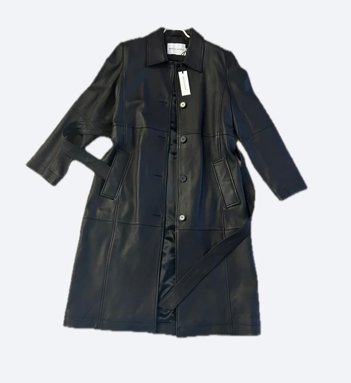 [새상품,100만원대] 블랙 레더 롱 자켓, 코트🖤 상품이미지5