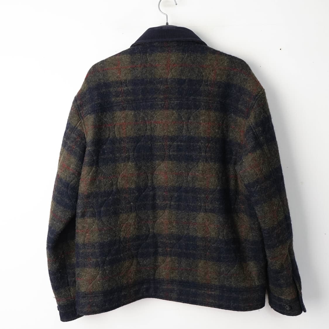 100/아모프레 울 혼방 퀼팅 체크 자켓 상품이미지2