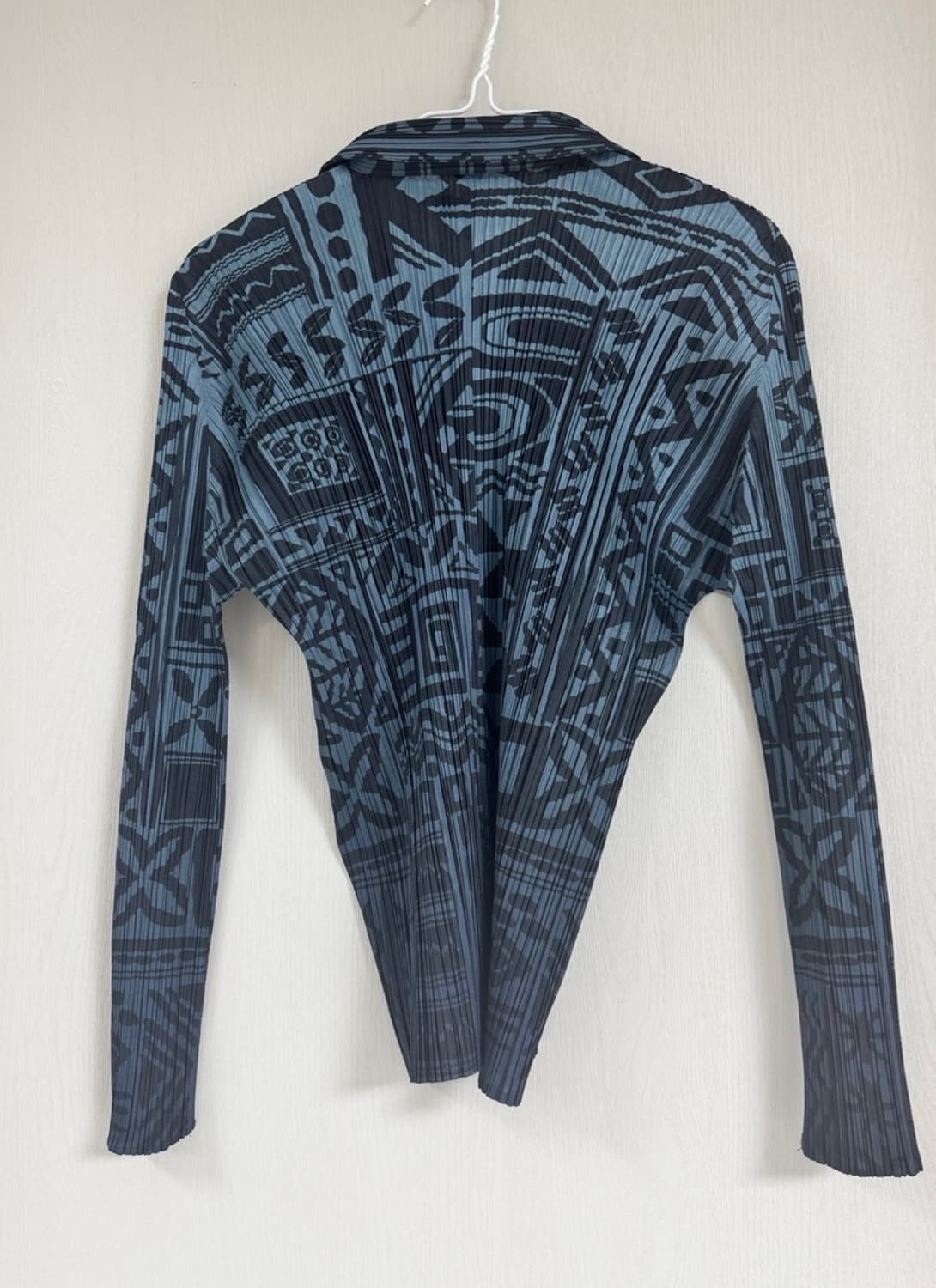 플리츠플리즈 블루 패턴 셔츠 상품이미지2