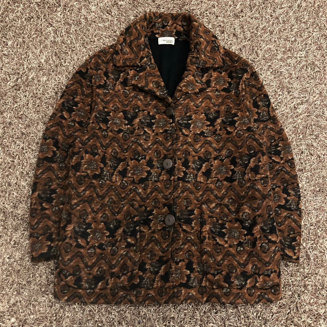 미쏘니 브라운 패턴 자켓 상품이미지1