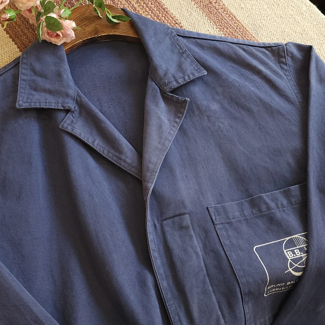 80s 프렌치 워크자켓 프렌치 샵 코트 페이딩 블루 50 상품이미지9