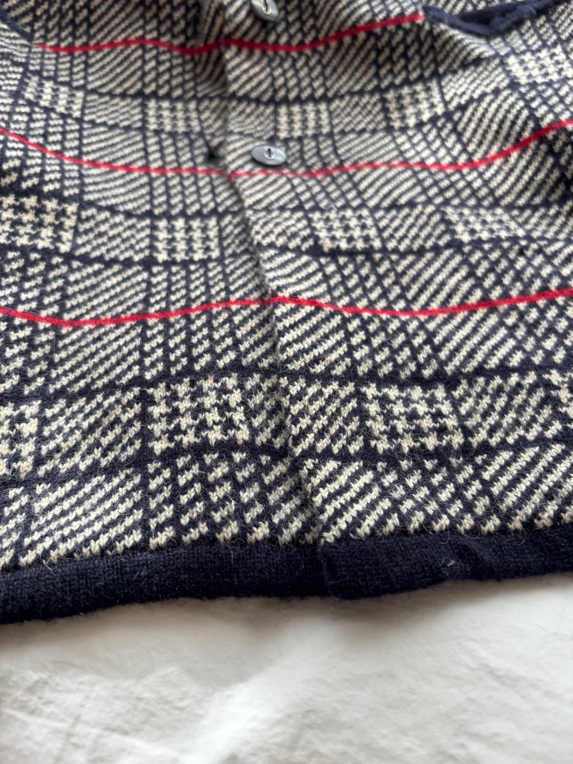 일본브랜드 울혼방 체크 가디건 상품이미지5