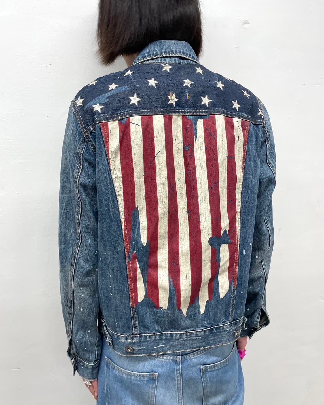 American flag washing denim jacket 상품이미지3