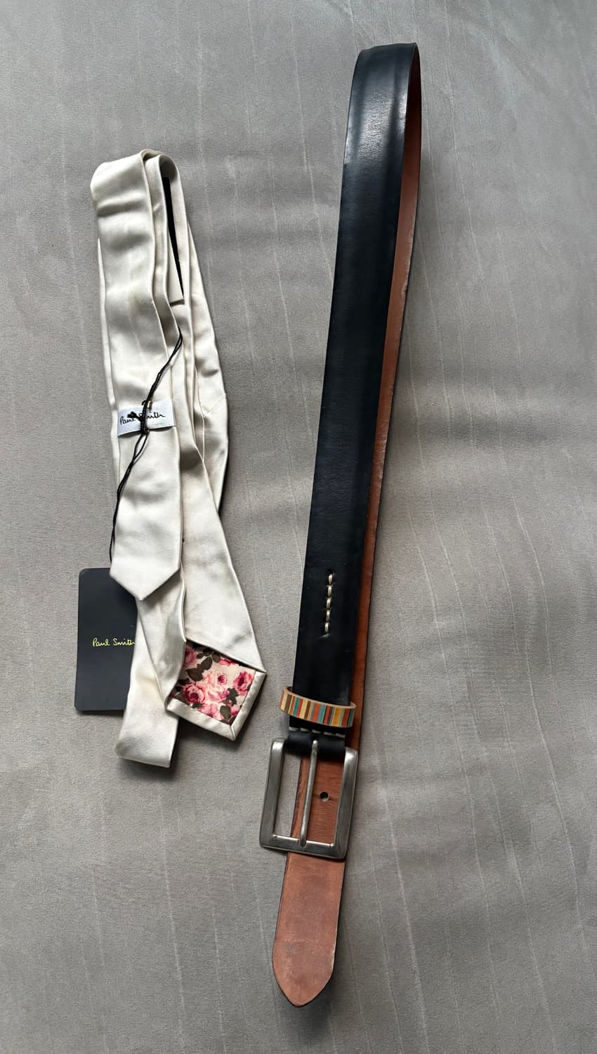 폴스미스 레더 벨트 블랙,넥타이 베이지  상품이미지1