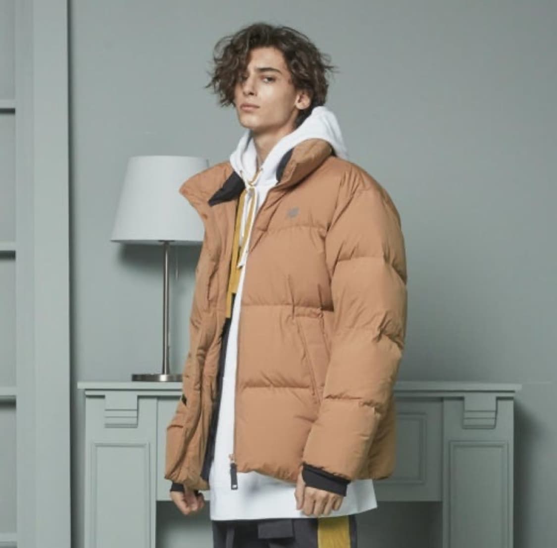 뉴발란스 UNI 액티브 구스 숏패딩 자켓 브라운 S 상품이미지6