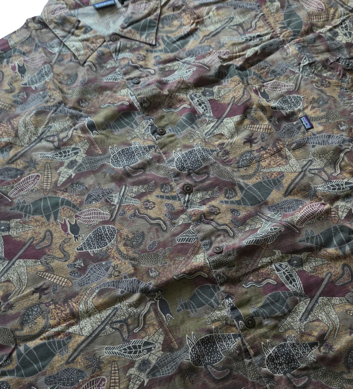 (L)파타고니아 심해어 악어 물고기 하프 셔츠 반팔 하와이안 상품이미지2