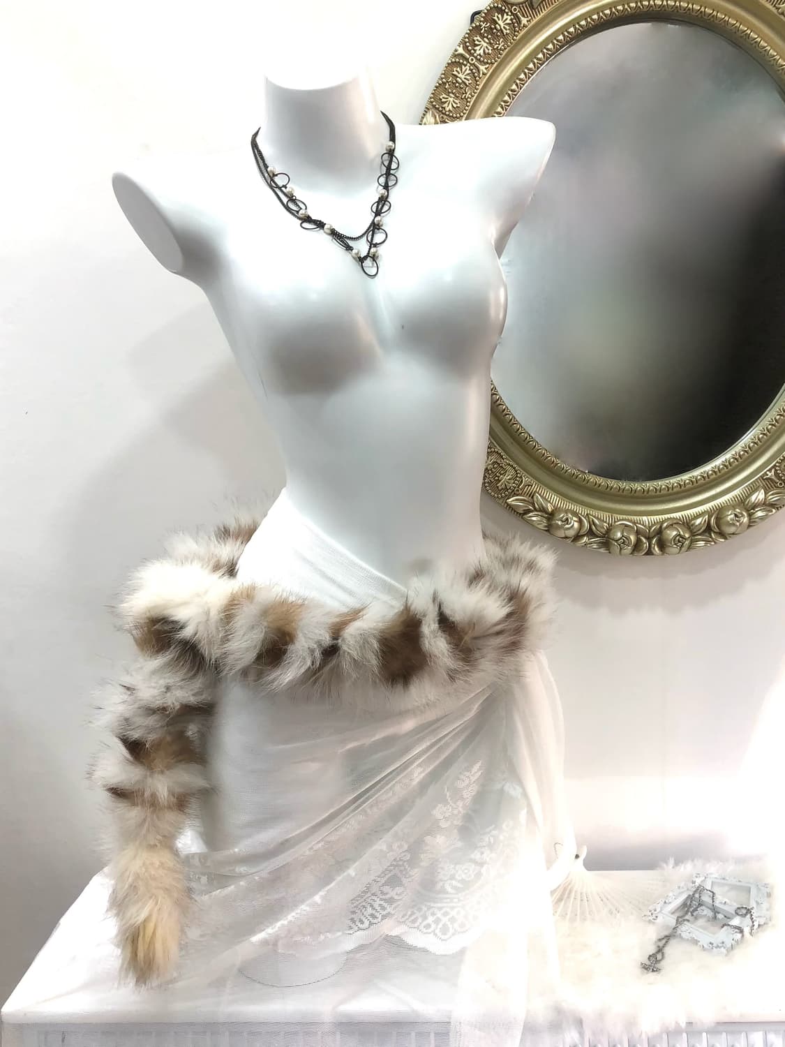 ivory blend real fur muffler 상품이미지2