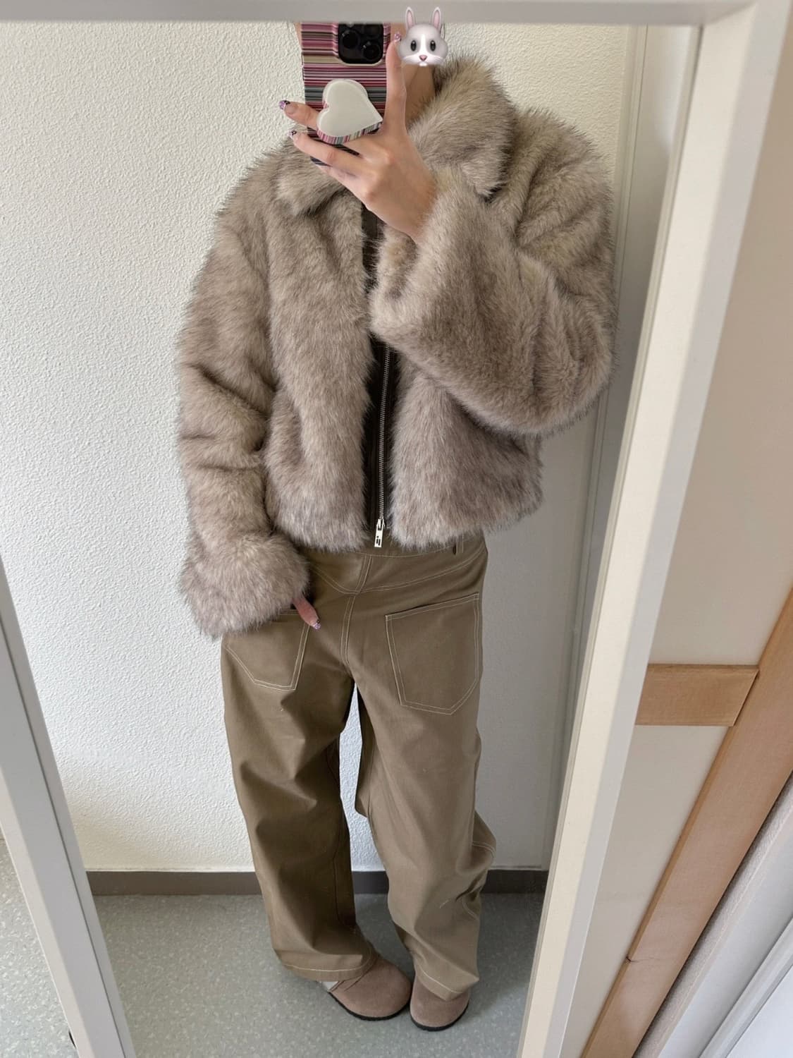 BOLD italic 에코 퍼 코트 상품이미지2