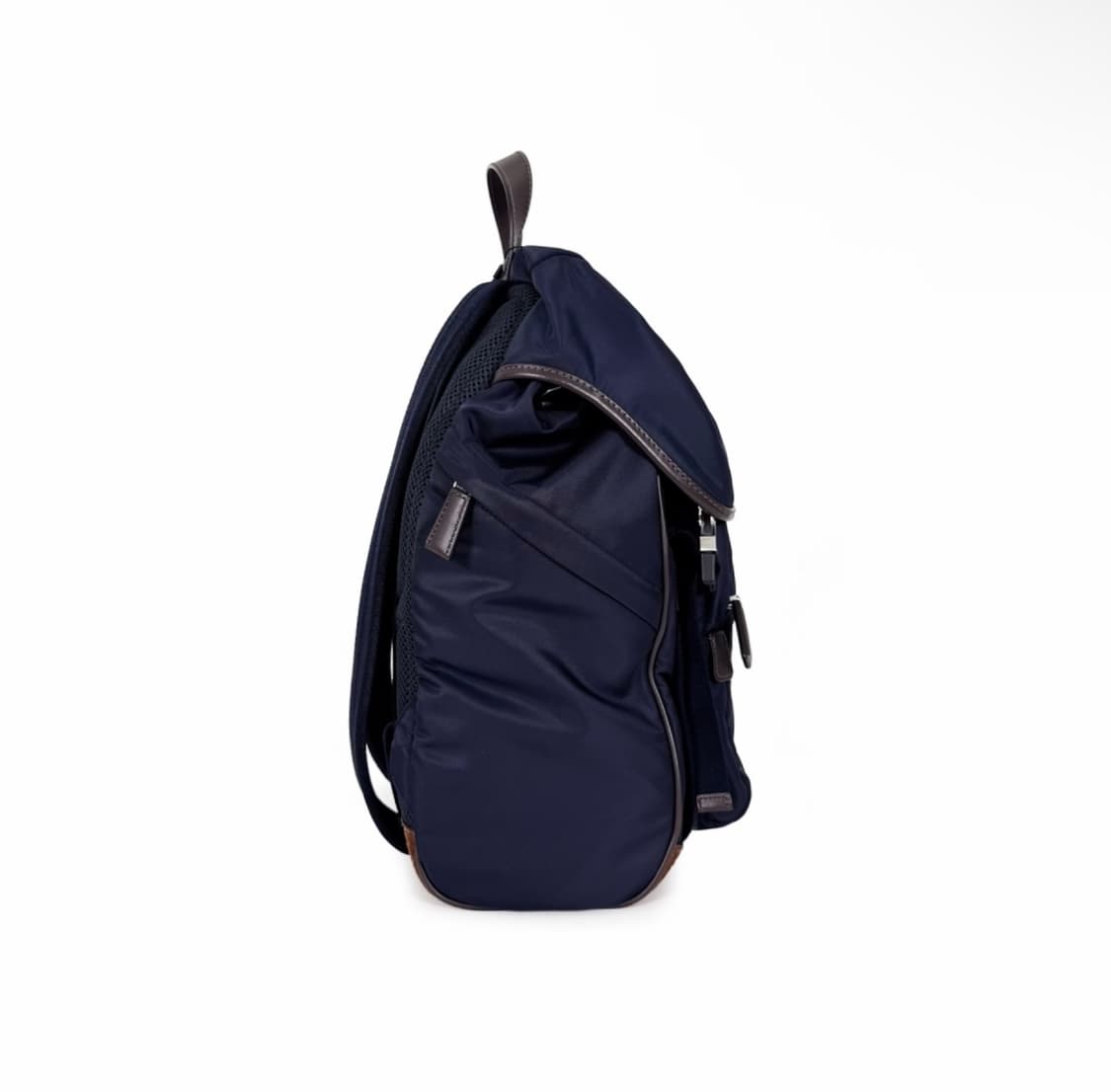 [OS] 프라다 남성 25ss 리나일론 스웨이드 레더 백팩 블루 커피 상품이미지5