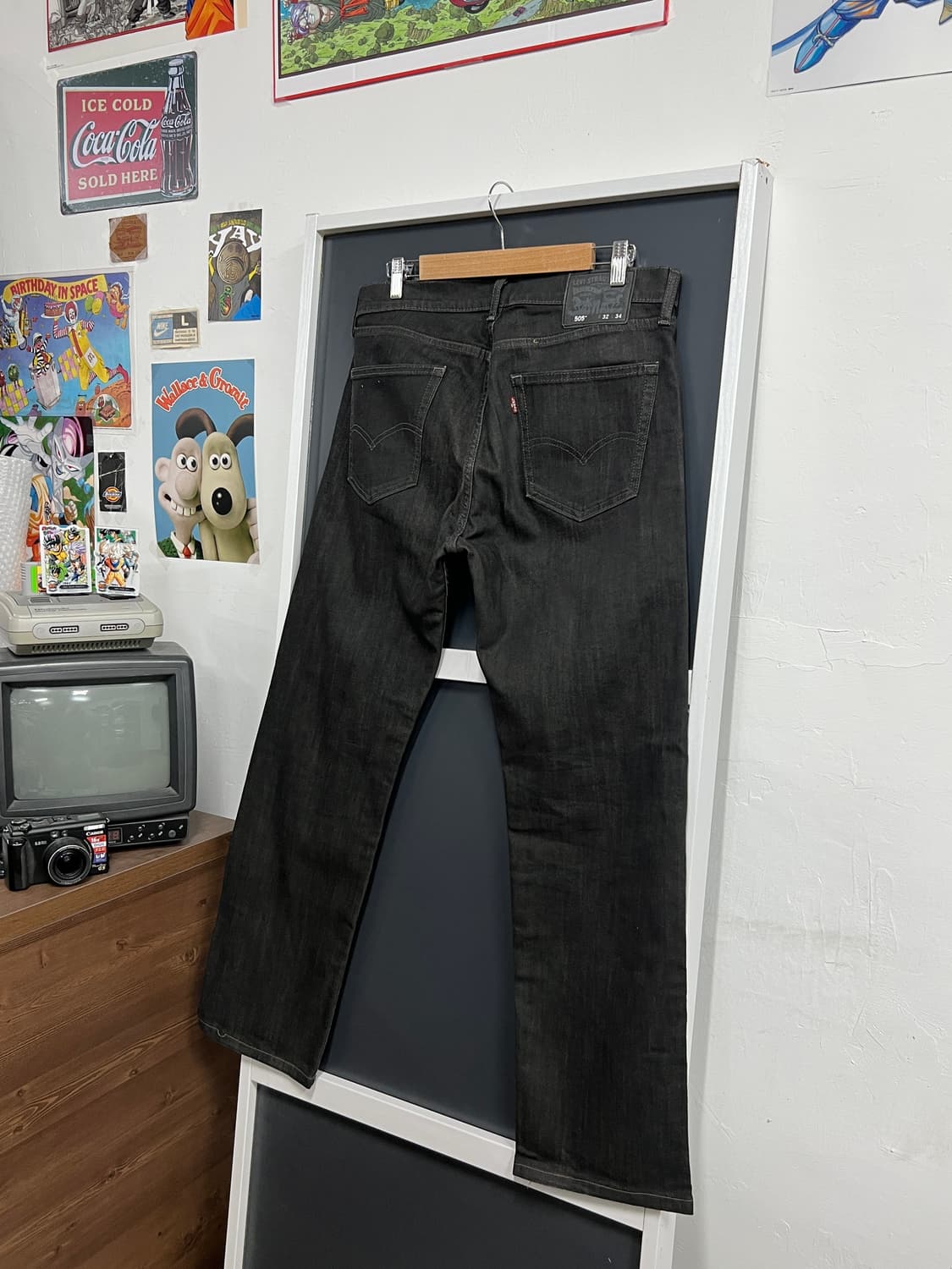 Levis 리바이스 505 레귤러 스트레이트 흑청 블랙라벨 데님 팬츠 상품이미지1