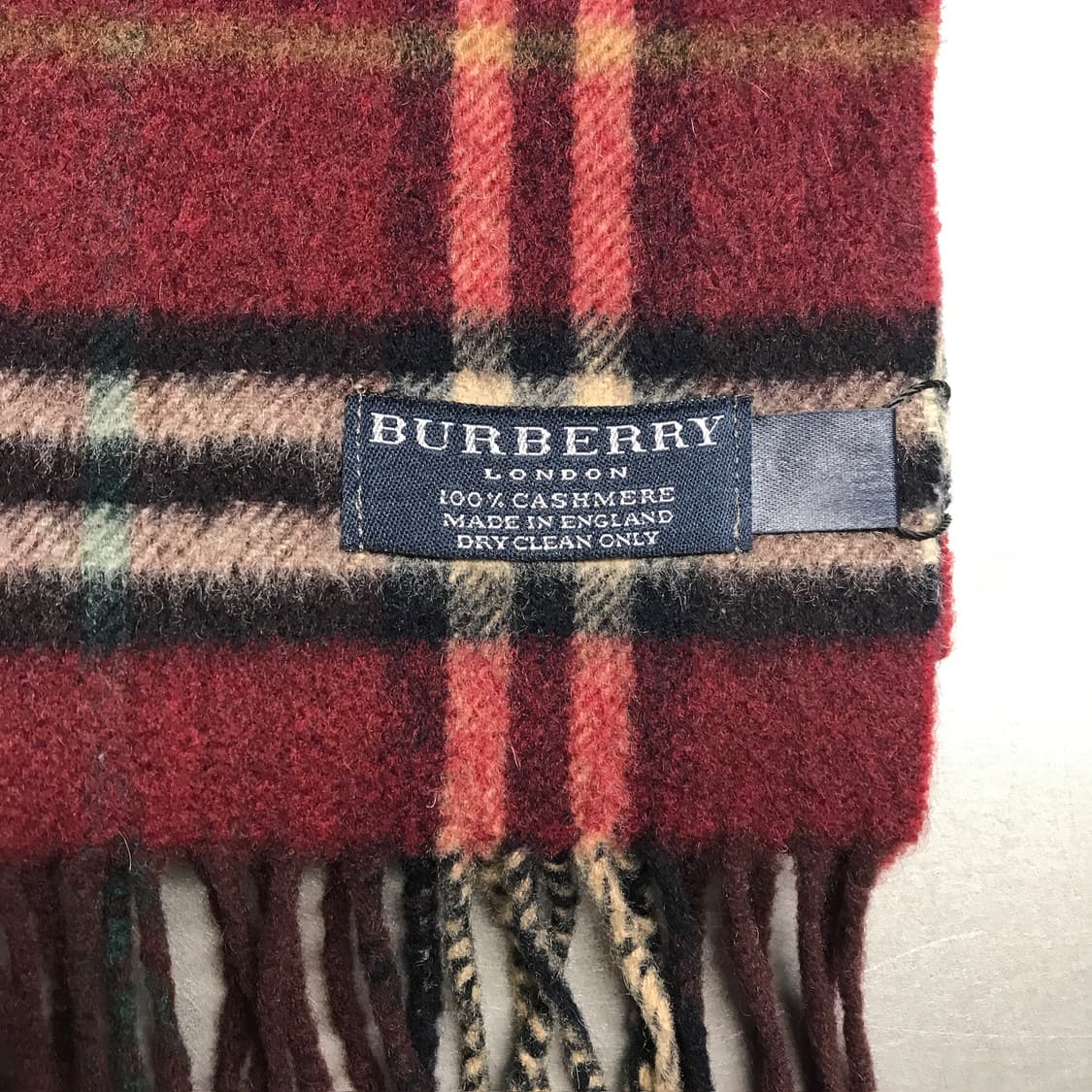 버버리 정품 캐시미어 머플러 버건디 상품이미지4