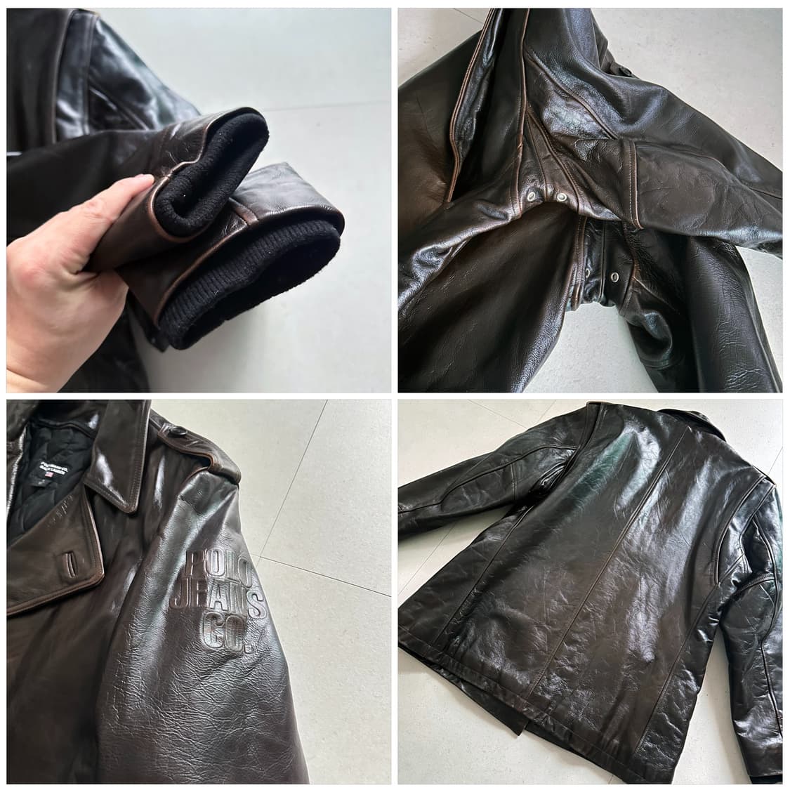 90s 폴로 진스 랄프로렌 레더 가죽 피코트 (M) 상품이미지6