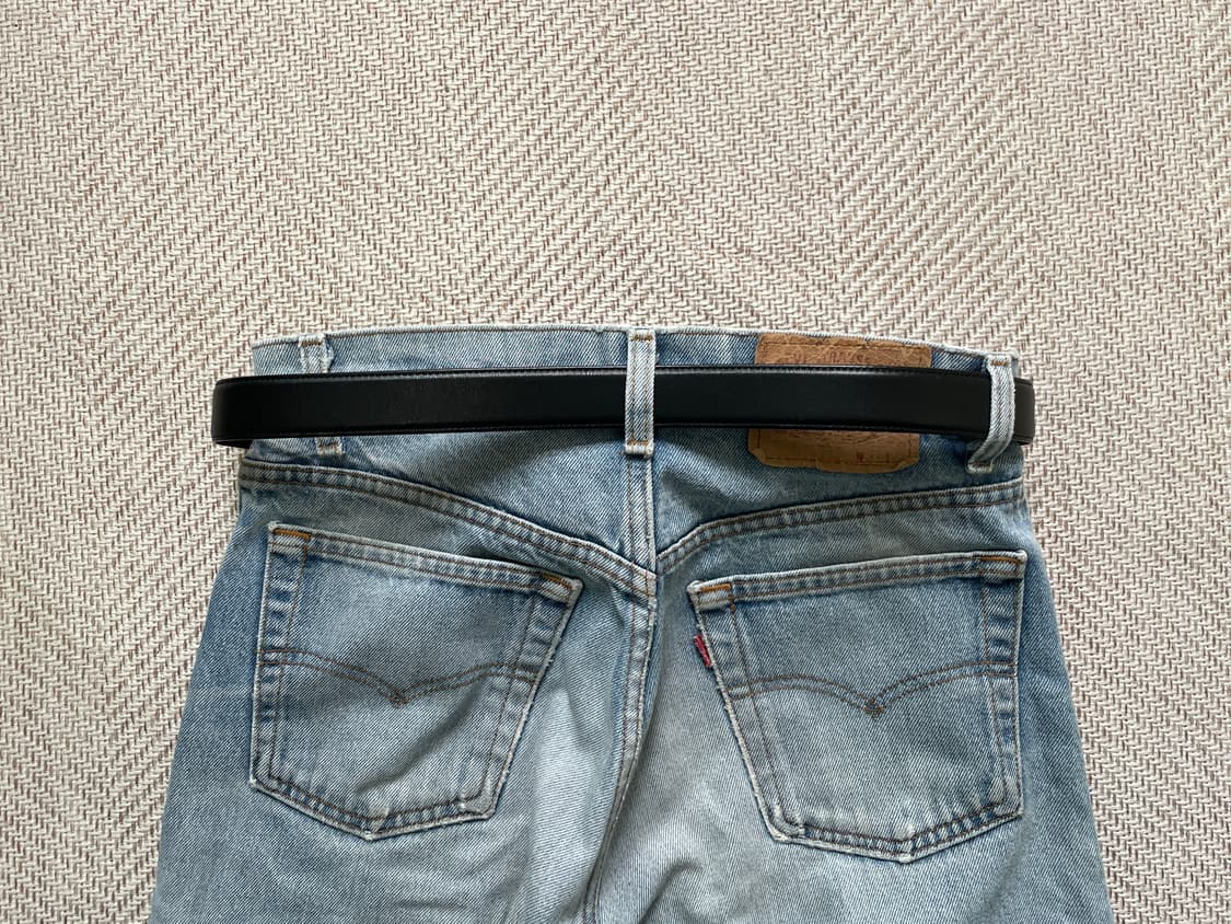 GEOFFREY BEENE 실버버클 레더 벨트  J04079 상품이미지3