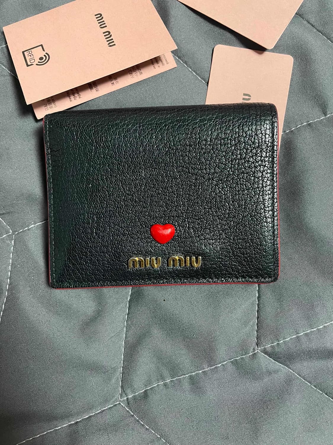 [풀구성] 미우미우 마드라스 러브 반지갑 상품이미지2