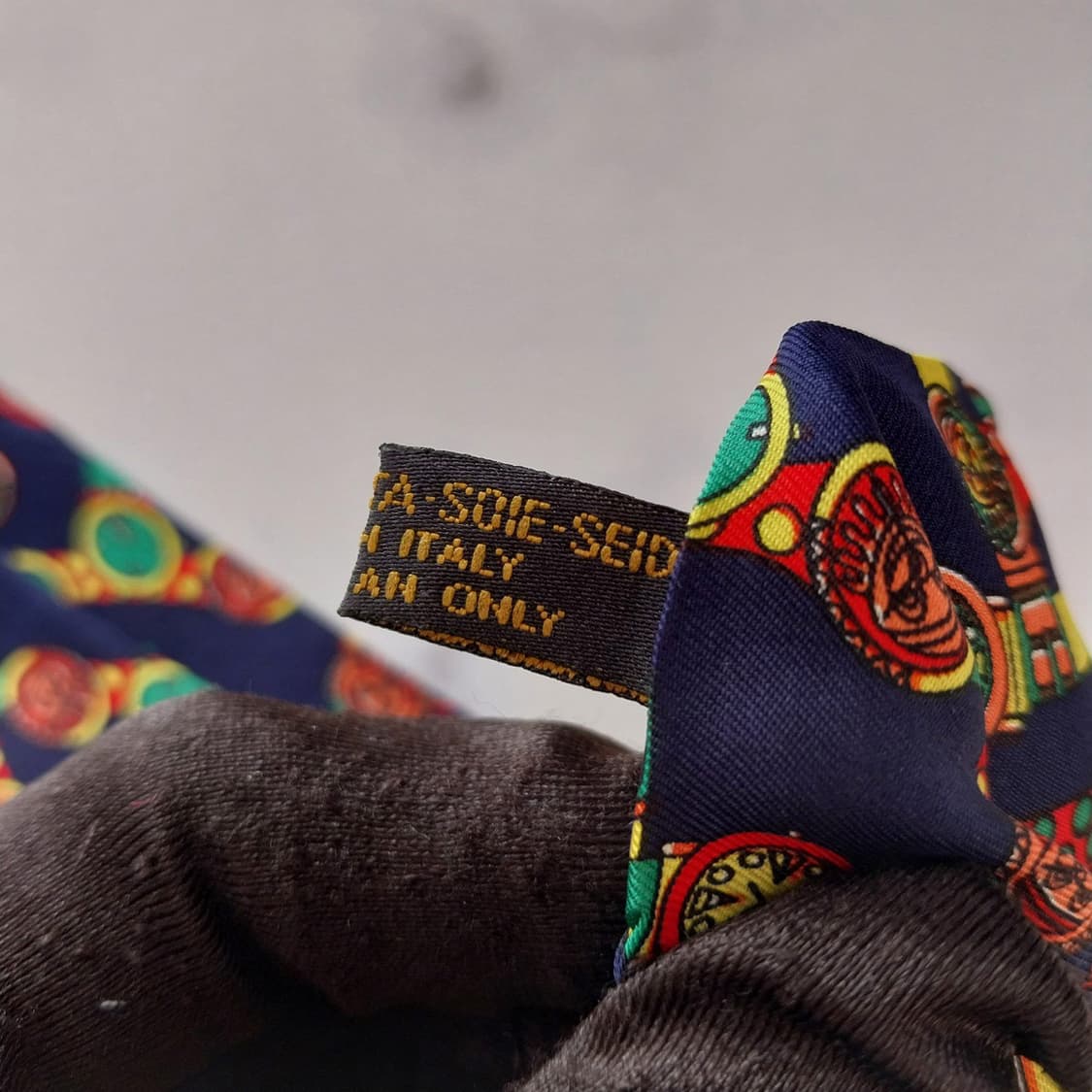 베네통 실크 네이비 워치 모티브 넥타이 9.3cm A+등급 K5149 상품이미지10