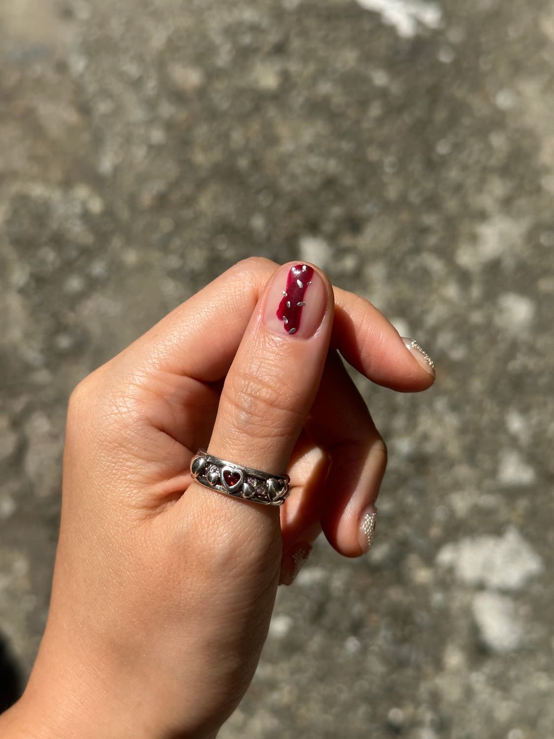 garnet heart 925silver ring❣️ 상품이미지8