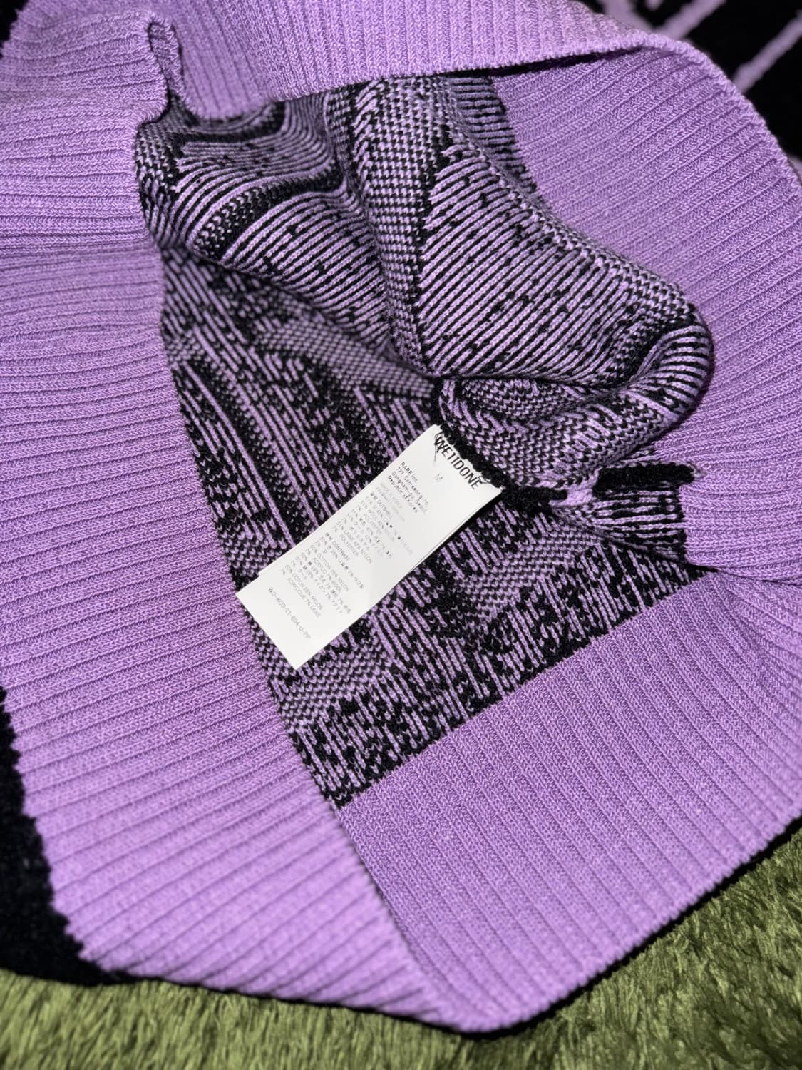 [M] We11done 웰던 스퀘어 로고 플리스 파일 니트 상품이미지5