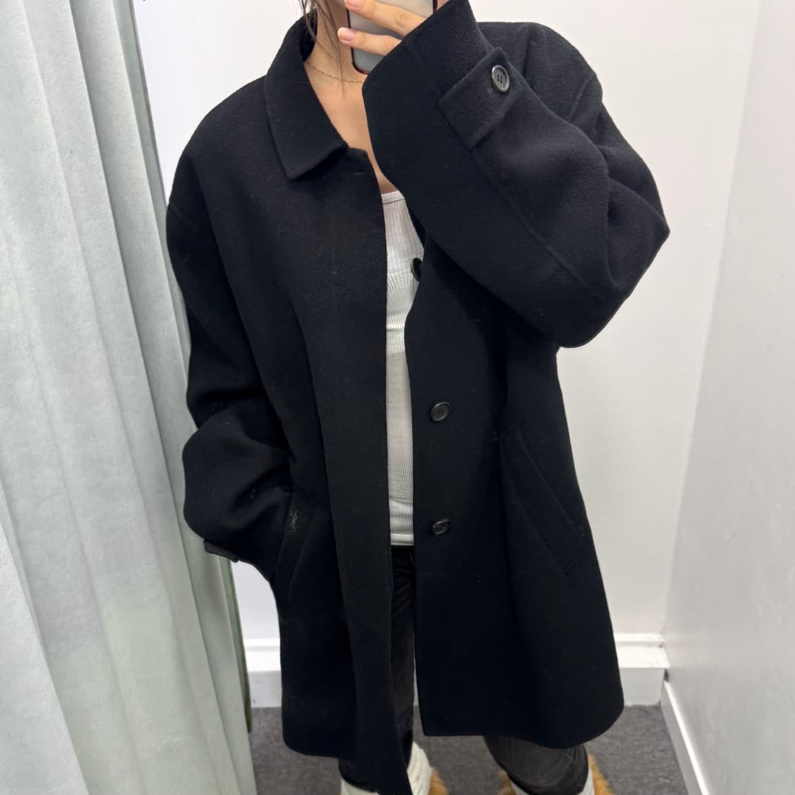 입생로랑 블랙 코트 상품이미지2