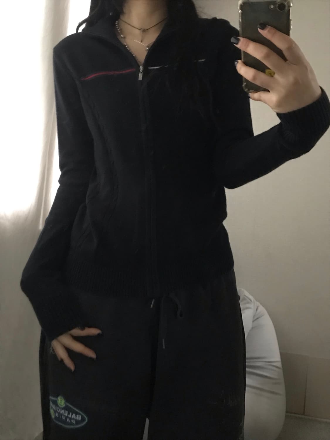 타미힐피거 네이비 딱붙핏 니트집업 상품이미지4