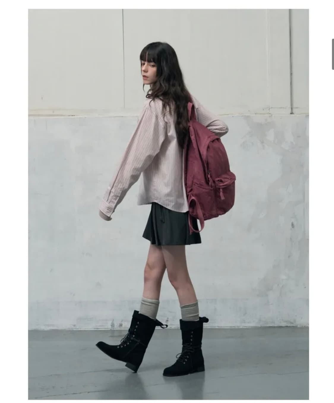 레더리 바시티 코튼 백팩 [PINK] 판매 상품이미지4