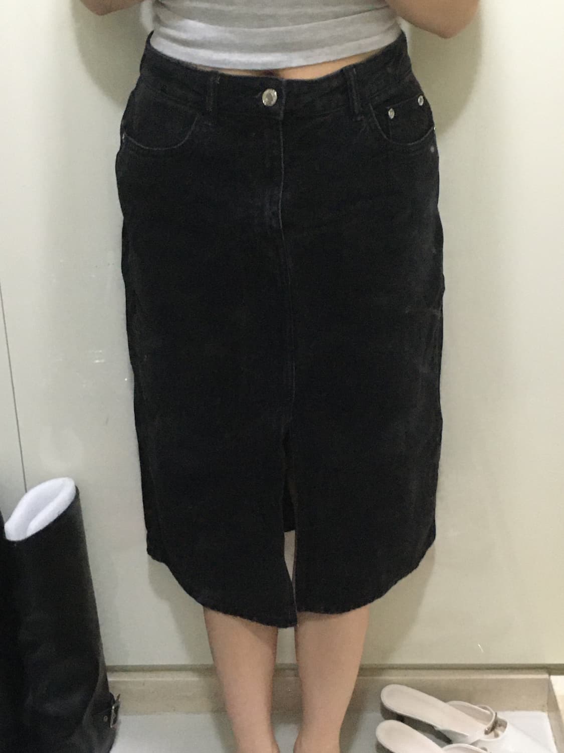 Zara black denim skirt 상품이미지3