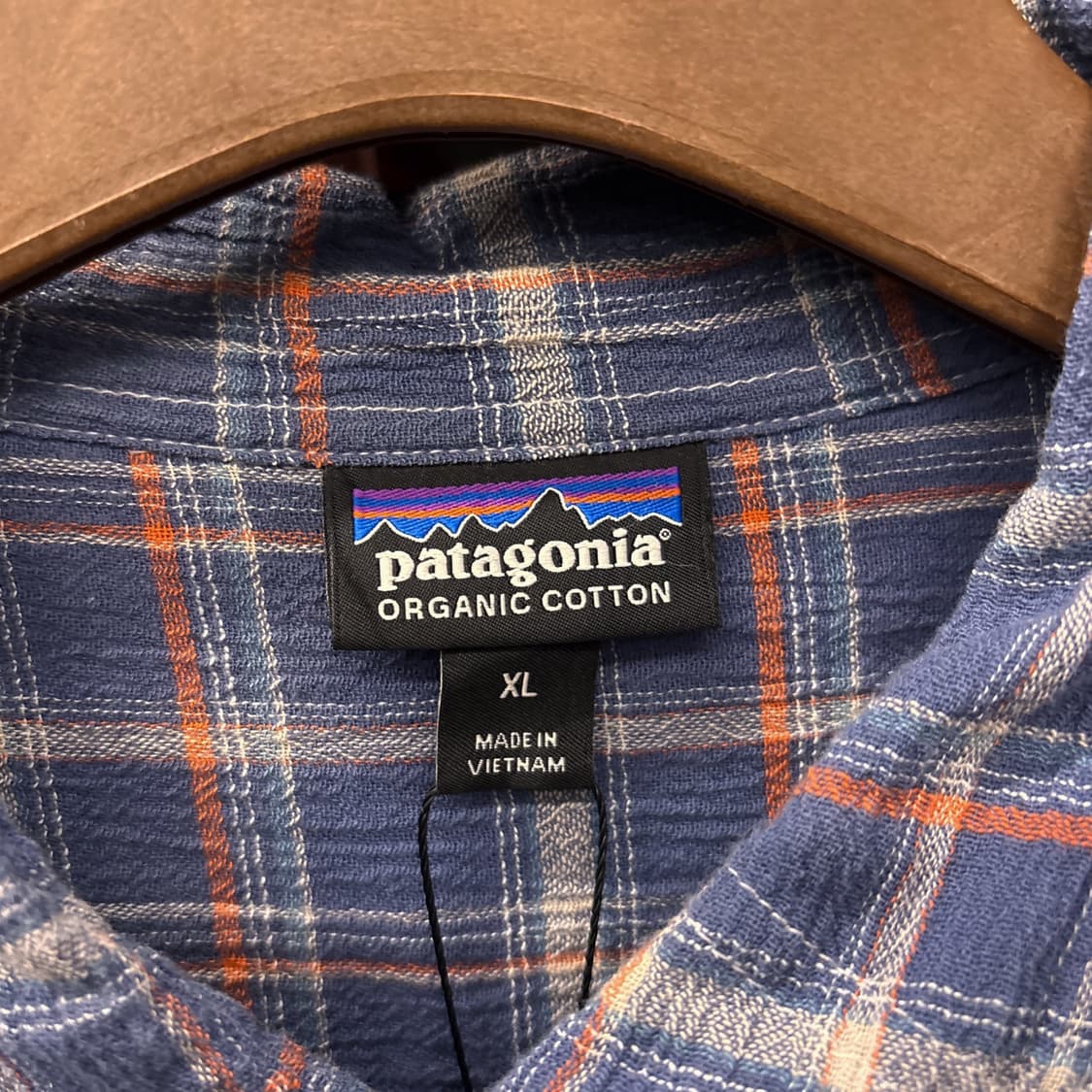 파타고니아 오가닉코튼 오렌지 그리드 마드라스체크 시어서커 셔츠 N1021 상품이미지9