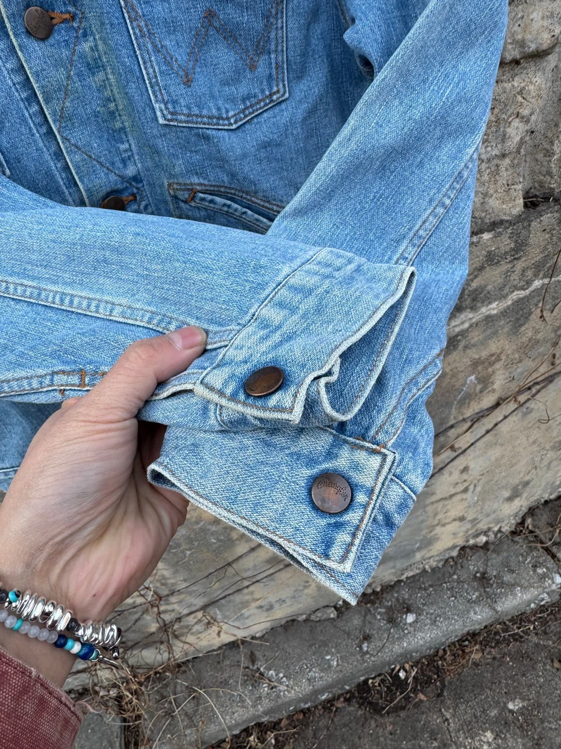 90s 랭글러 빈티지 복각 124mj 워싱 웨스턴 데님 트러커 자켓 상품이미지6