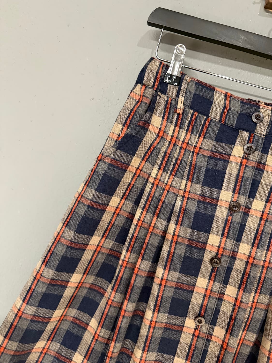 check pattern button-up detail skirt 상품이미지6