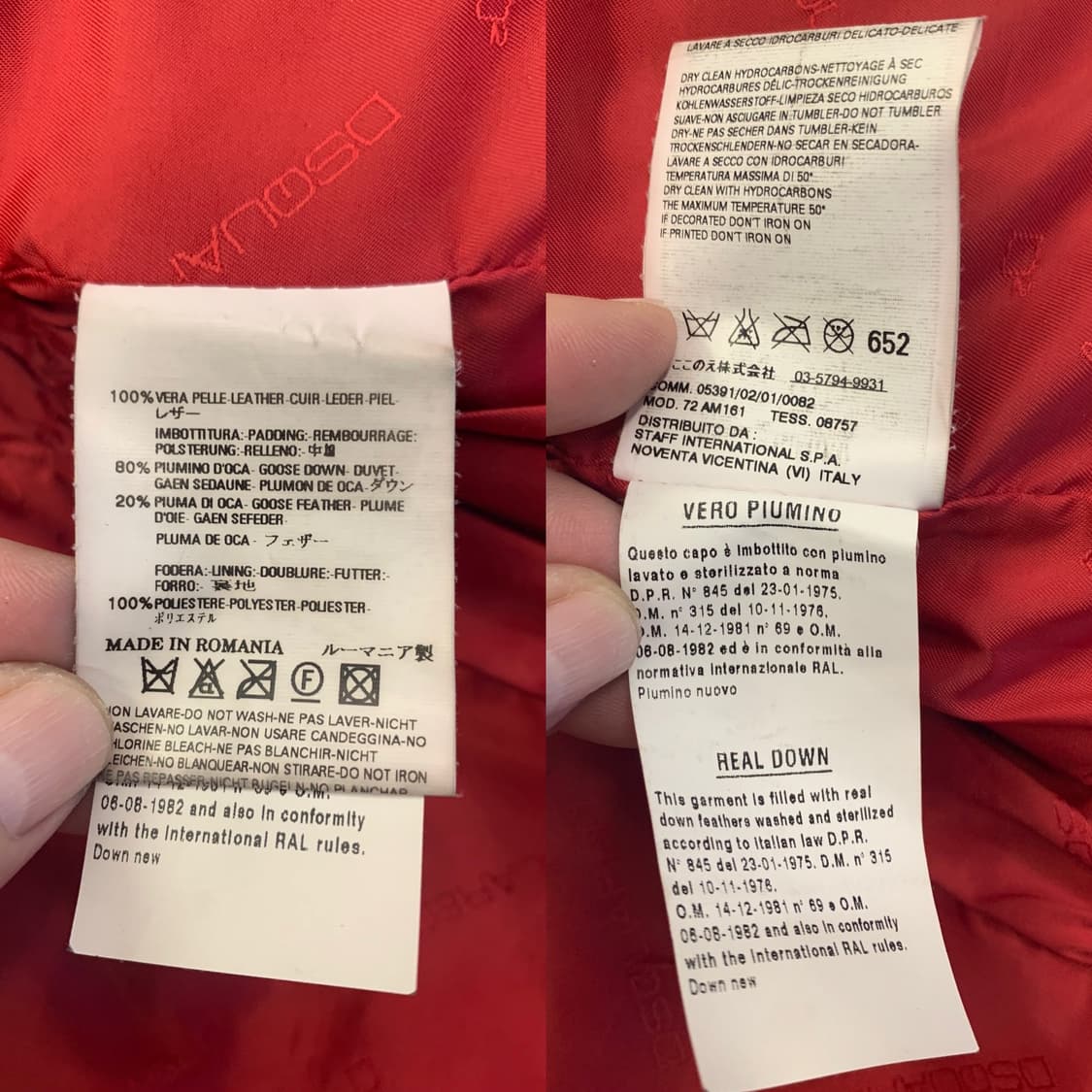 디스퀘어드 08FW 바이커 재킷(레더/다운)해외발송 상품이미지10