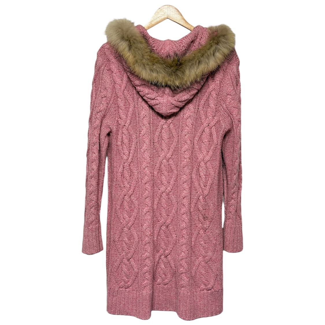 3726 핑크 퍼 떡볶이 니트 후드 가디건 상품이미지3