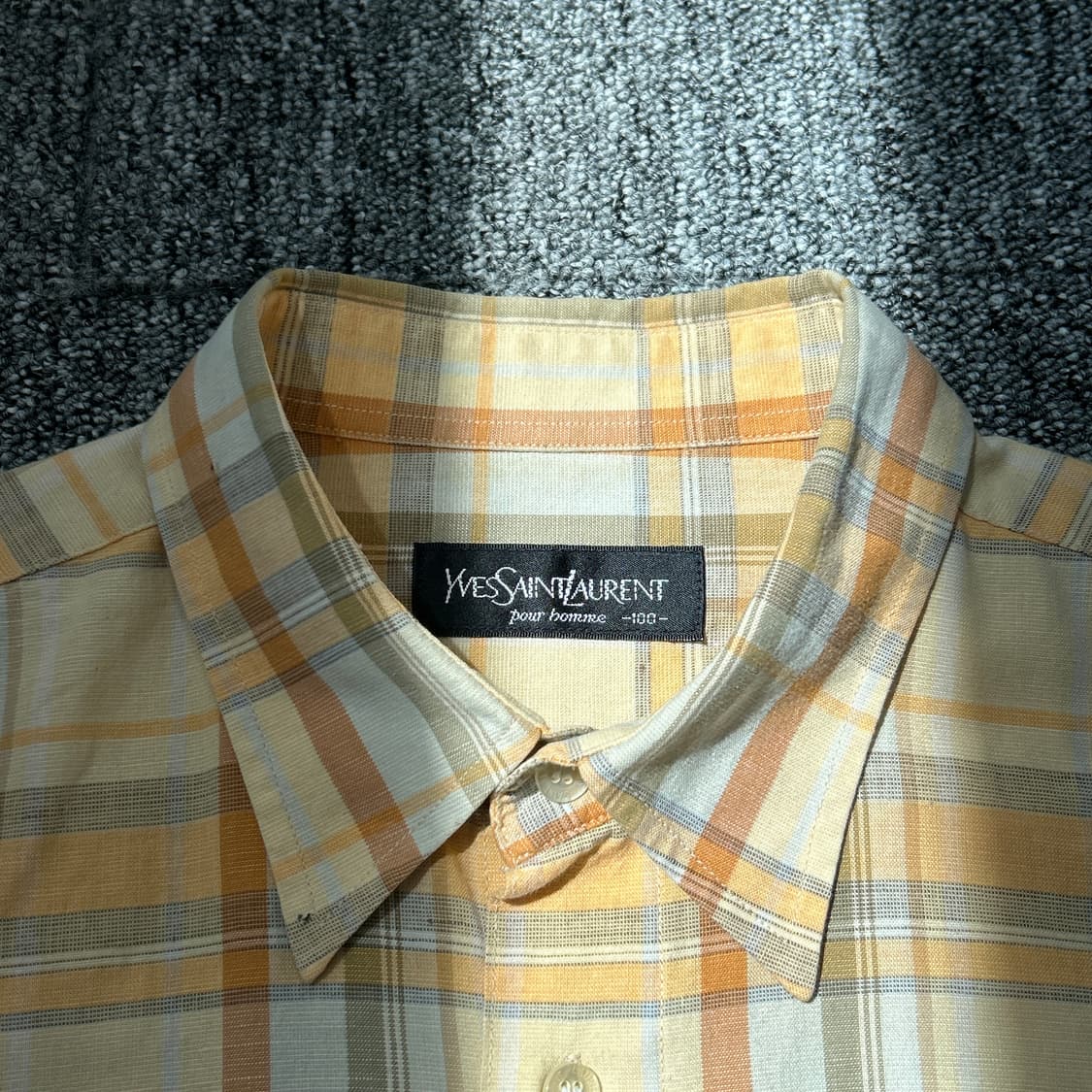 입생로랑 옐로우 체크 패턴 셔츠 상품이미지3