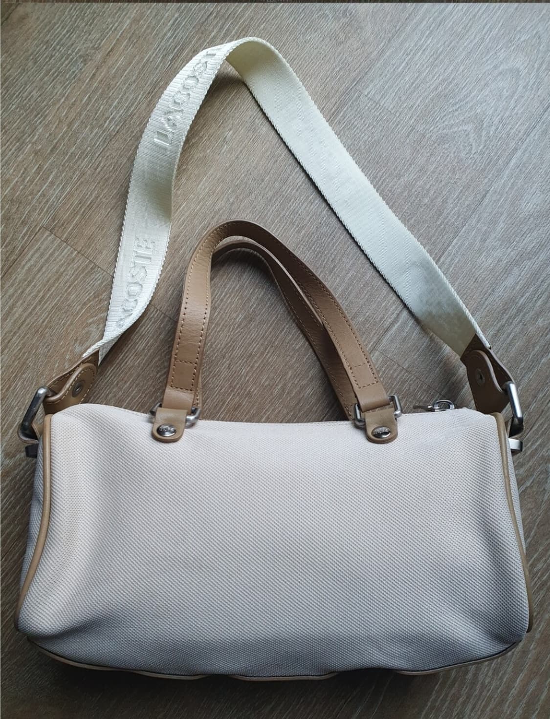 캐주얼 명품 라코스테(정품)큐티 앙증 미니사이즈 배럴원통 숄더백 토드백  상품이미지2