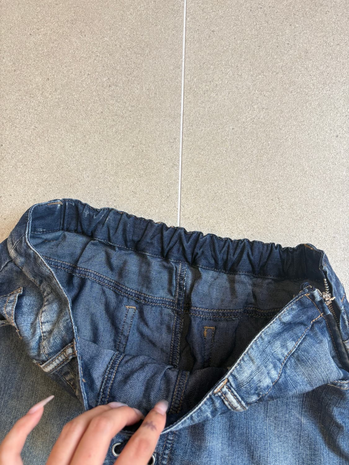 아일렛 머메이드 롱 데님스커트 상품이미지6