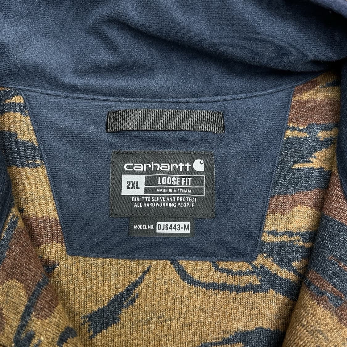 칼하트 플리스 하프 집업 플리스 자켓 카모 상품이미지4