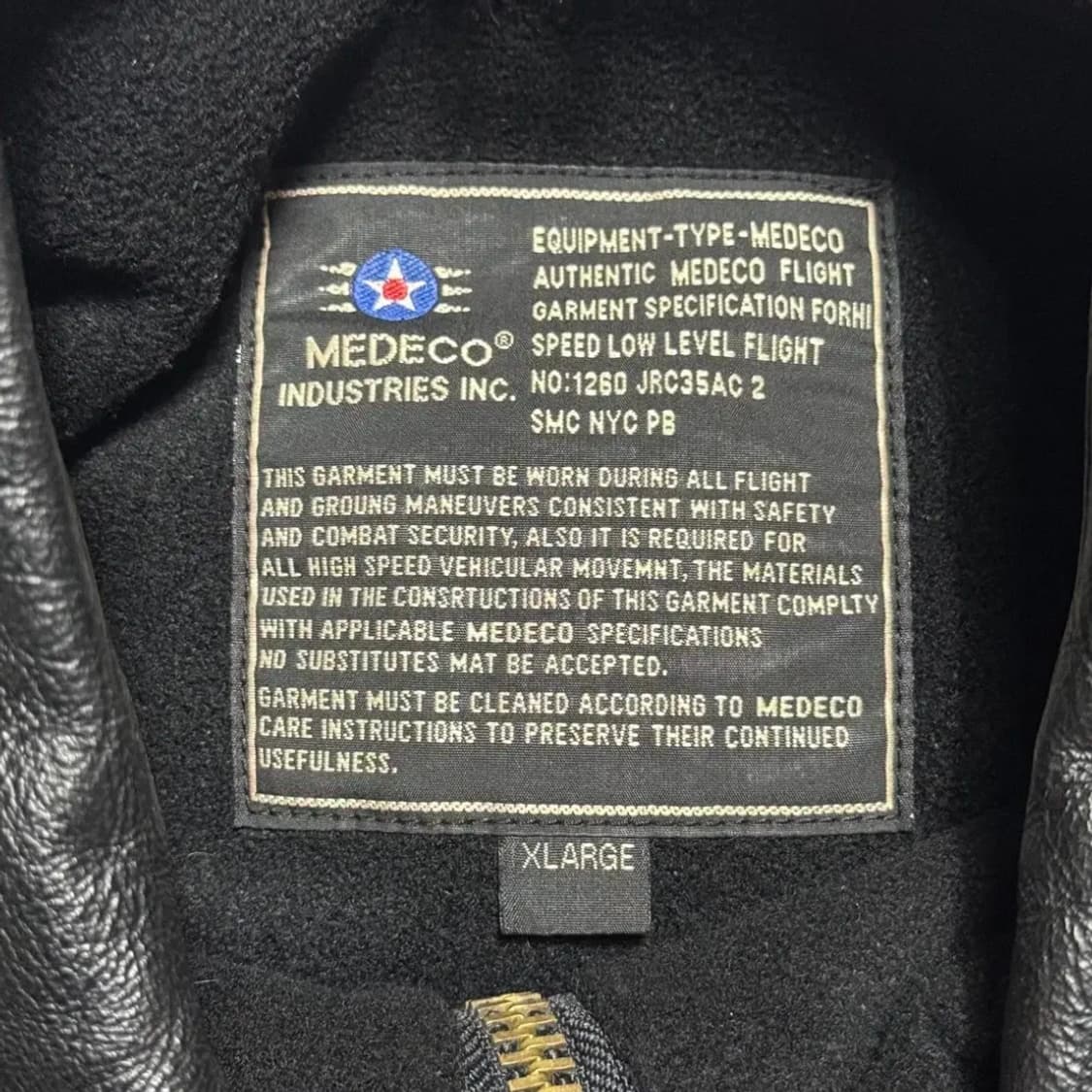 메데코 CWU-45P 소가죽 레더 항공 자켓 상품이미지4