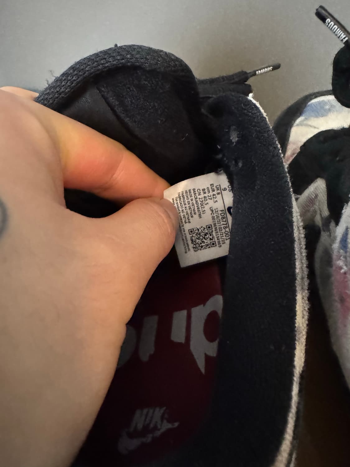 [270]나이키 x 슈프림 SB 덩크 로우 QS 라멜지 블랙 상품이미지5