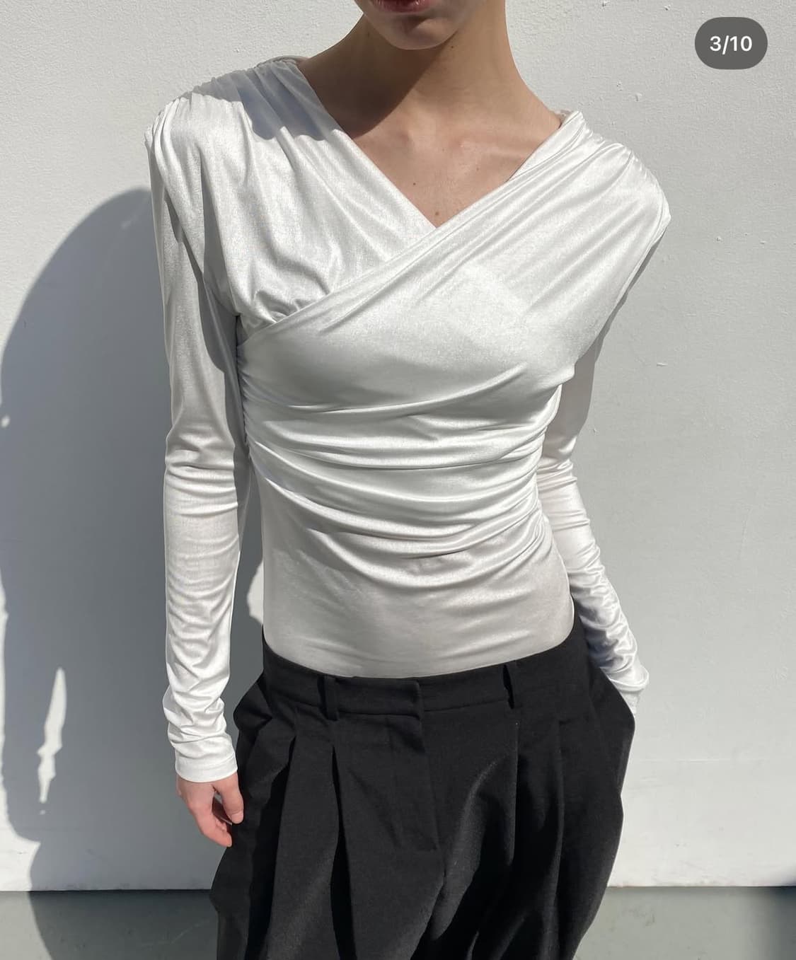 드래곤블루스 새틴저지탑 - 아이보리, 실버 상품이미지2