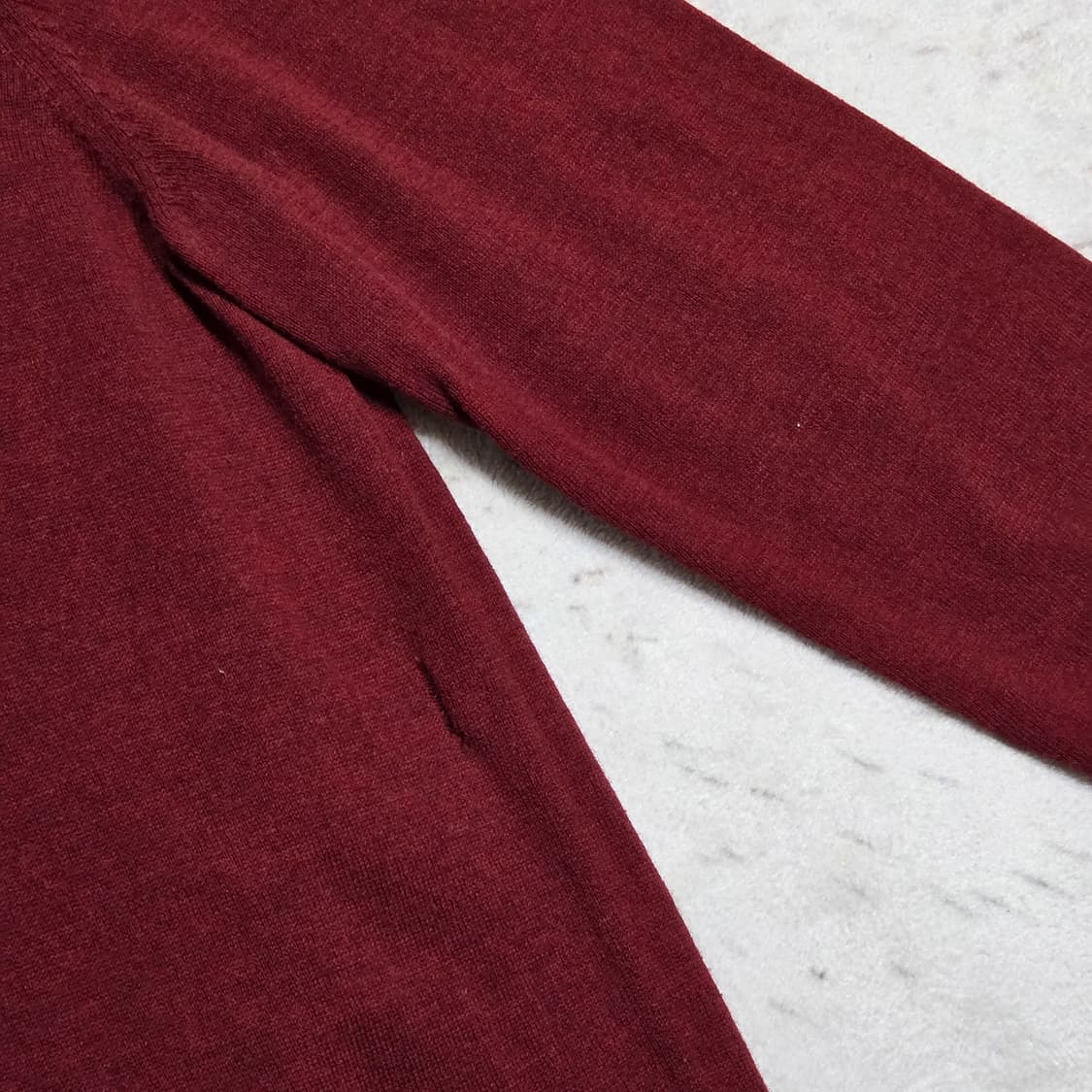 타미힐피거 버건디 레드 반집업 니트 상품이미지3